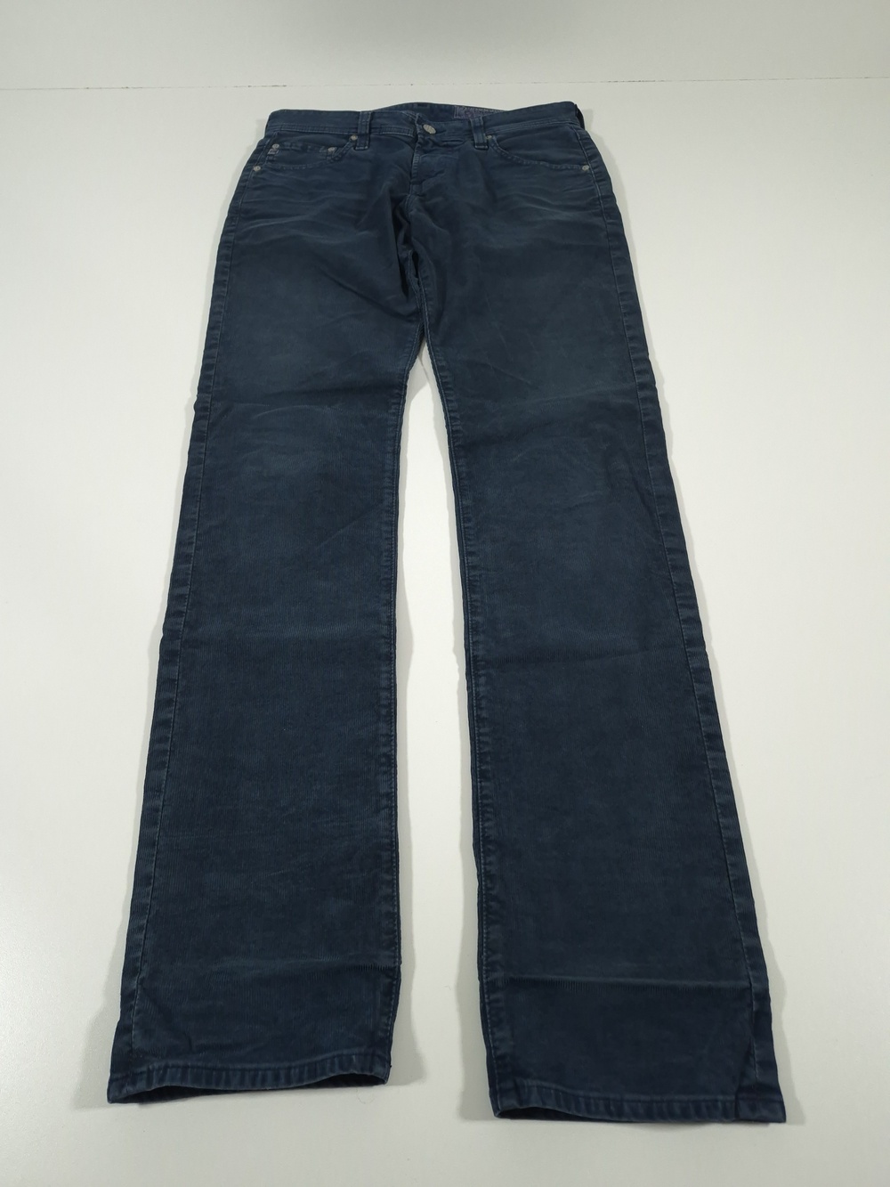 AG Adriano Goldschmied The Matchbox Jeans Mens 30x34 Navy Slim Straight Corduroy